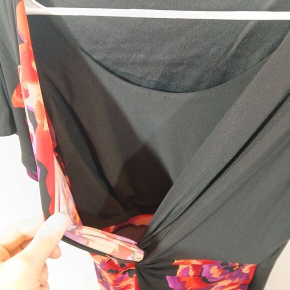 Jones Wear Dress Floral Twist Front Fitted - Picture 7 of 11